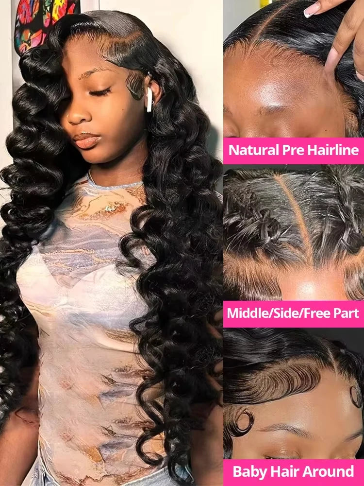Loose Deep Wave 13x6 HD Lace Frontal Human Hair Wigs Brazilian Curly Wigs 13x4 Human Hair Lace Front Wig Preplucked Remy Hair
