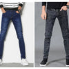 Fashion Mens Slim Fit Denim Pencil Pants High Quality Black White Skinny Stretch Jeans Mens High Street Jeans Four Season