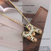 MHS.SUN Neue Leopard Bubble Buchstabenkette Vergoldet Chunky Bubble Zirkon 26 Initialen Anhänger Halskette Frauen Modeschmuck