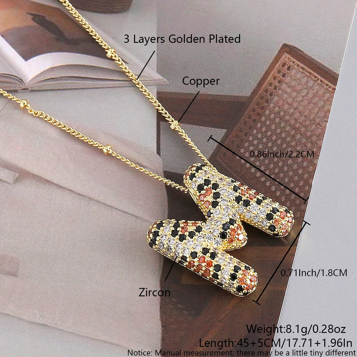 MHS.SUN Neue Leopard Bubble Buchstabenkette Vergoldet Chunky Bubble Zirkon 26 Initialen Anhänger Halskette Frauen Modeschmuck