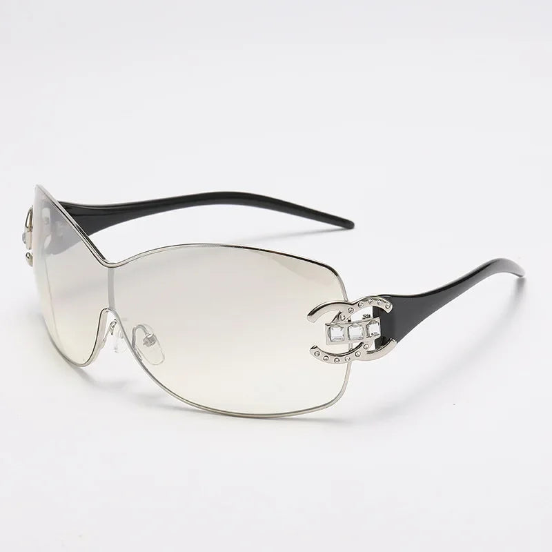 Neue Mode Y2K Sonnenbrille Damen Integrierte Surround Sonnenbrille Retro Designer Damen Brillen UV400 Oculos De Sol