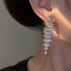 Modische Luxus-Ohrringe mit geometrischen Anhängern für Damen, Hochzeit, Party, Schmuckzubehör, wunderschöne Zirkonia-Braut-Brincos