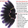 Afro Kinky Curly Hair Bulk Synthetic 12inch Ombre Marley Twists Braiding Hair #1B 4 27 30 33 99J Green Ombre Purple Brown Colors