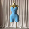 GLCMYAYA Fashion Striped Splicing Women's Set Strapless Crop Top and Shorts Suit 2026 Spring Vacation Two 2 Piece Set Outfits