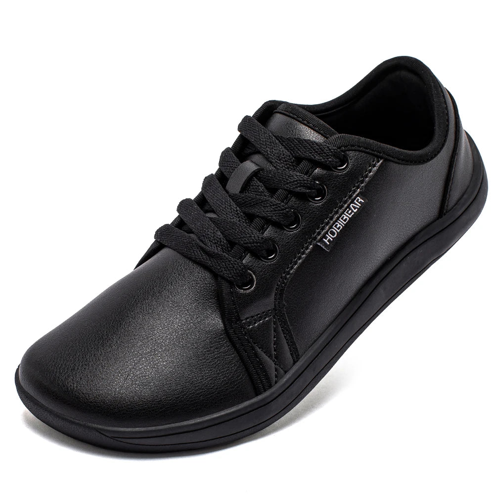 HOBIBEAR Minimalistische Schuhe für Herren und Damen, weite Zehenbox, Barfuß-Schuhe, Zero Drop, Freizeit-Sneaker aus Kunstleder, leichte Walking-Sneaker