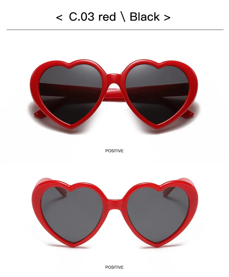 Neue herzförmige polarisierte Sonnenbrille für Damen, modisch, süß, Retro, Vintage, Verlaufs-Sonnenbrille, UV400-Schutz, Unisex-Brille