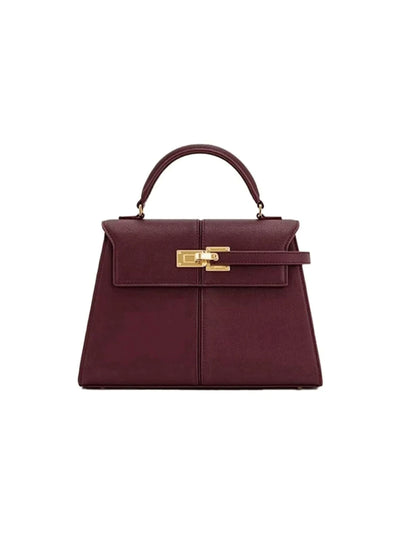 Fashion classicsolid color pu waterproof fabric, diamond lattice splicing design chain square bag, twist lock opening and closin