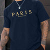Paris Romantic City Letter Graphic Print Tees Men T-Shirt Summer Loose Clothing Loose Cotton Oversize Tshirt Street Soft Tops