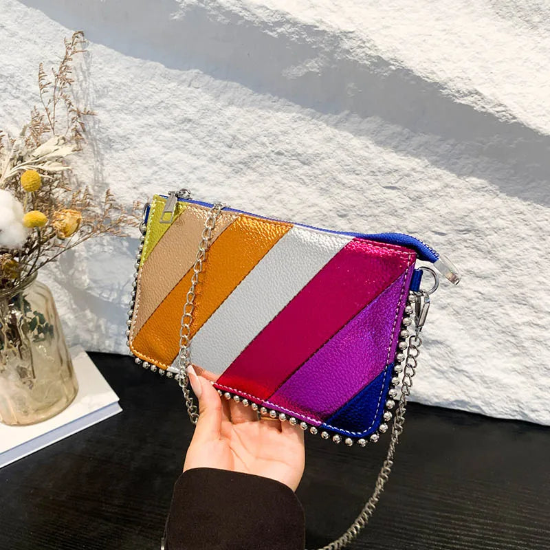 Einfarbige Design-Umhängetaschen für Damen, Mode-Ketten-Handytaschen, Mode-Schulter-Kuriertasche, Sac A Main weiblich