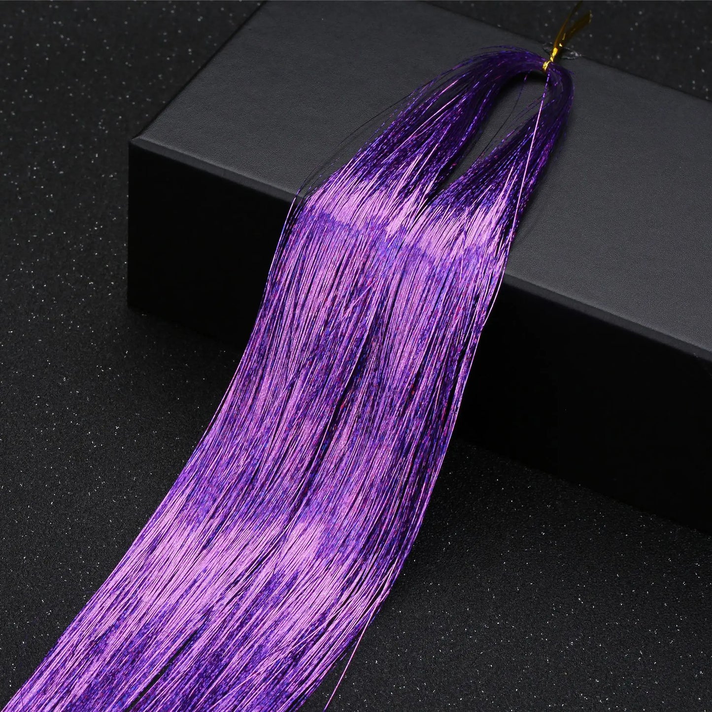 Shiny Sparkle Hair Tinsel 150PC/120cm Thin Colorful Rainbow Silk Hair Extensions Dazzles Women Hippie for Braiding Headdress