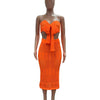CM.YAYA Crochet Knitted Women's Sets Sleeveless Tops+ Skirts Suits 2024 Summer Two 2 Piece Set Outfit Beach Holiday Tracksuit