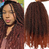 Yeaful 18 Inch Synthetic Marley Twist Braiding Hair Red Black Brown Ginger Bug Blonde #4 Pre Looped Marley Twists Crochet Hair