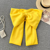 Women Hotsweet Sleeveless Sexy Zipper Chic Three-dimensional Butterfly Bow Slim Strapless Tank Top High Street Autumn Clothing