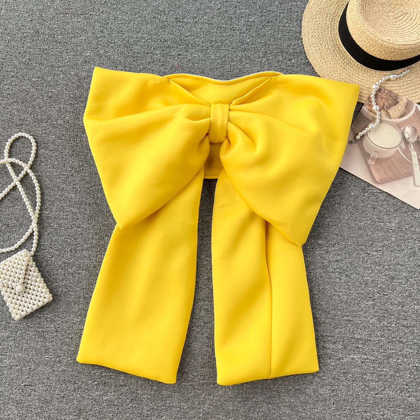 Women Hotsweet Sleeveless Sexy Zipper Chic Three-dimensional Butterfly Bow Slim Strapless Tank Top High Street Autumn Clothing