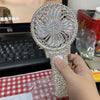 1pc AB/Clear Mixed Crystal Summer Hand Fan,Bling Sparkle Stunning Girls' Photography Party Accessoriess