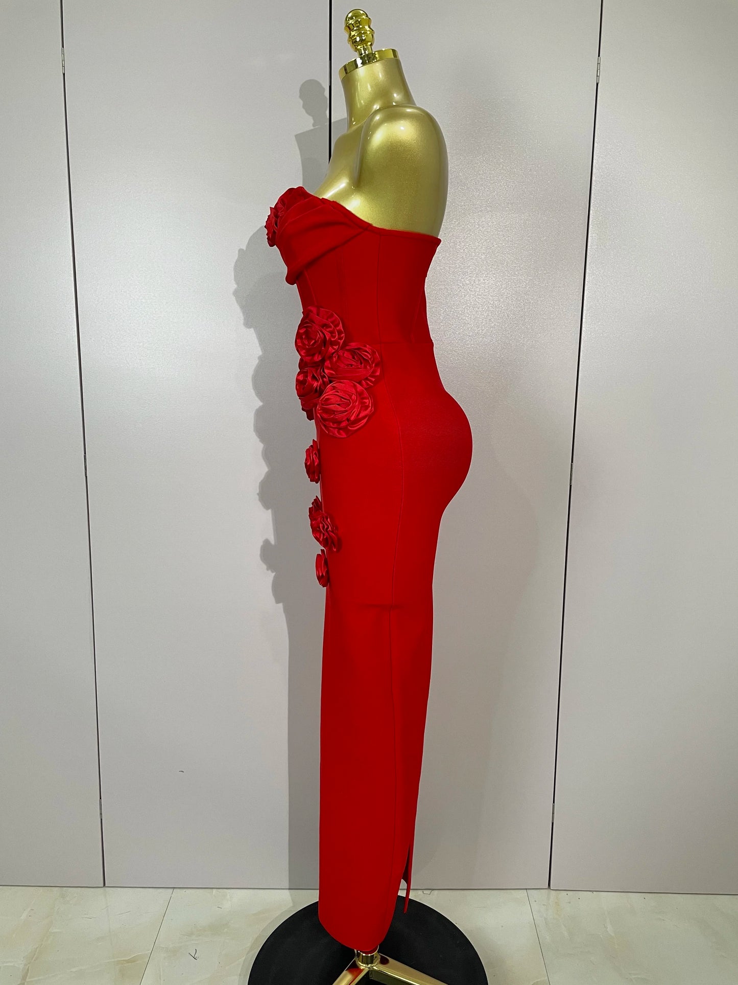 Sexy Fashion White Elegant Strapless Flower Bodycon Long Dress Women Casual Streetwear Club Birthday Party Slim Elegangt Dresses