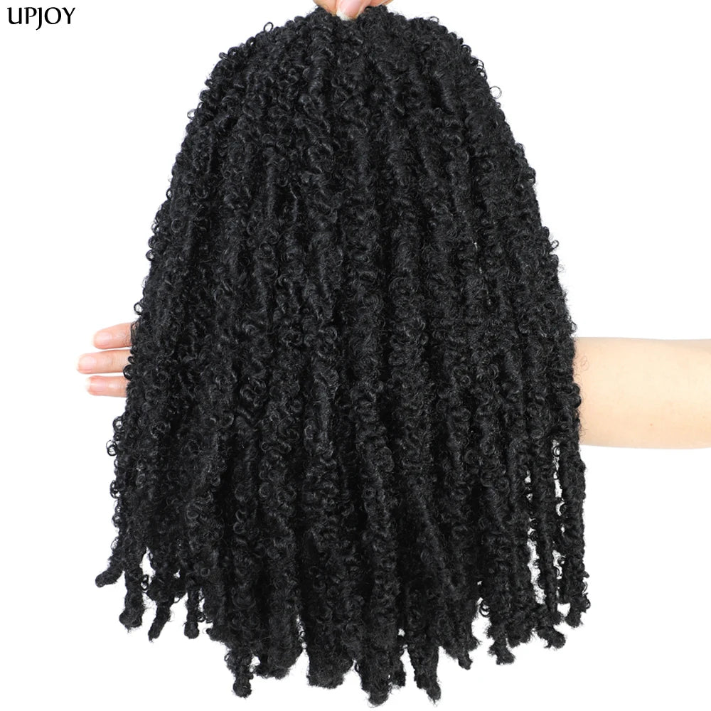 14 12 inch Butterfly Faux Locs Crochet Hair Braids Pre looped Distressed Goddess Butterfly Soft Locs Crochets Braids Cheveux Lok