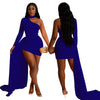Temperament Women's Dresses Sexy Single Shoulder Feather Patchwork Long Straps Mini Dress Chic Solid Bodycon Party Dress Outfits