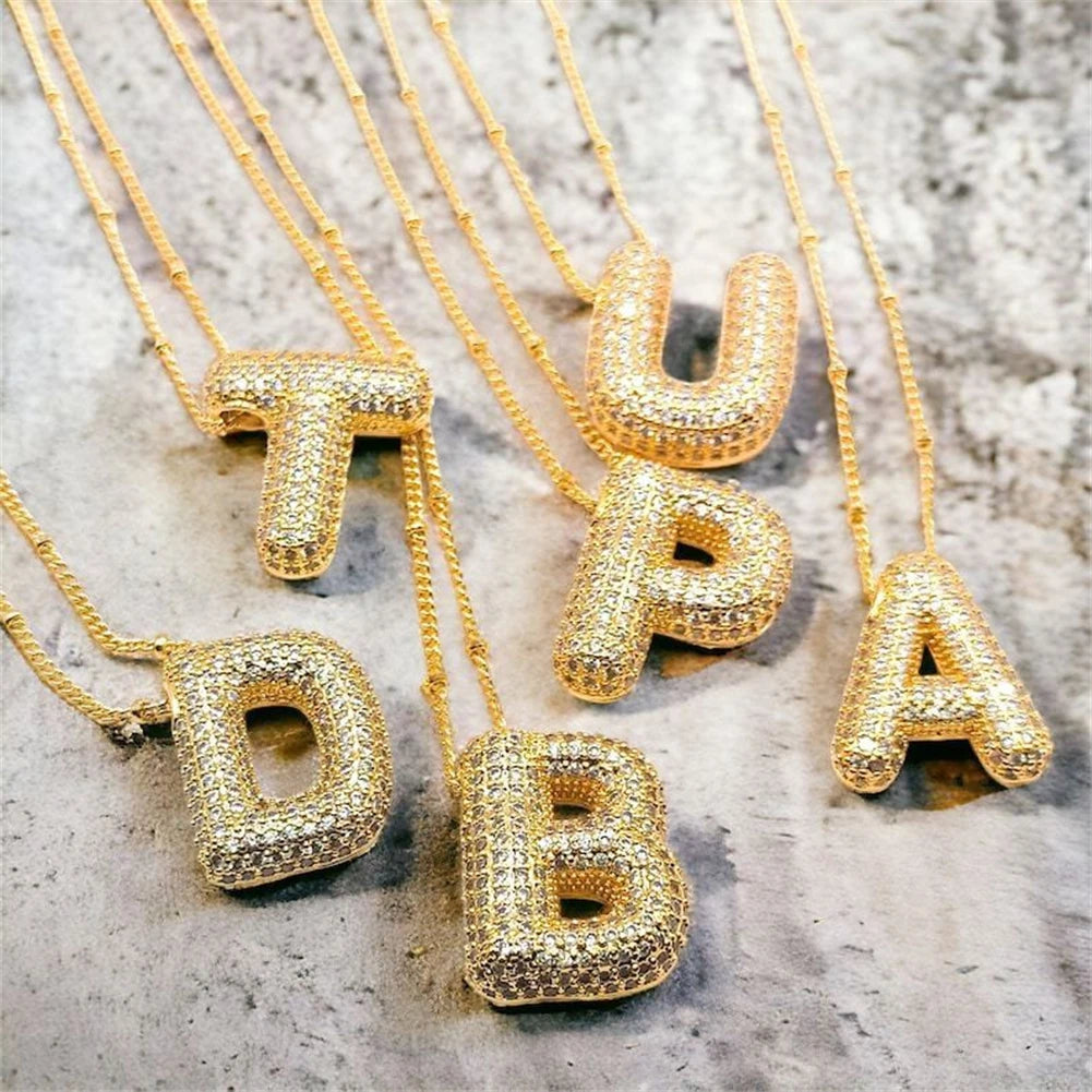 Vintage Edelstahl Golden Buchstaben Anhänger A-Z Alphabet Anfangsbuchstabe Halskette für Frauen Panzerkette Kragen Schmuck Geschenk