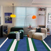 Living Room Carpet Modern Style French Retro Blue Striped Bedroom Bedside Rug Light Luxury High-end Coffee Table Mat Ковер Tapis