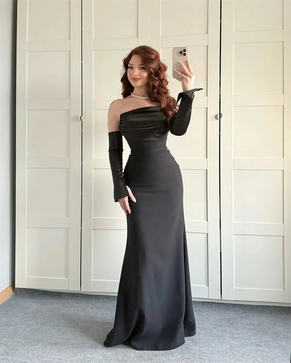 Maßgeschneidertes Meerjungfrauen-Abendkleid Party Klassisches Jersey-Kleid Trägerlose Kleider Modern Saudi-Arabien In Farben erhältlich Celebrity Gowns