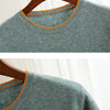 Men's T-shirt 2024 Summer New Knitted Tank Top Fashion Color Block Round Neck Pullover Sweater 100% Pure Wool Short sleeved