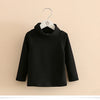 2025 Spring Autumn 2-10 Years Children'S Candy Color Sweet Long Sleeve High Neck Unisex Kids Girl Boy Basic Turtleneck T-Shirt