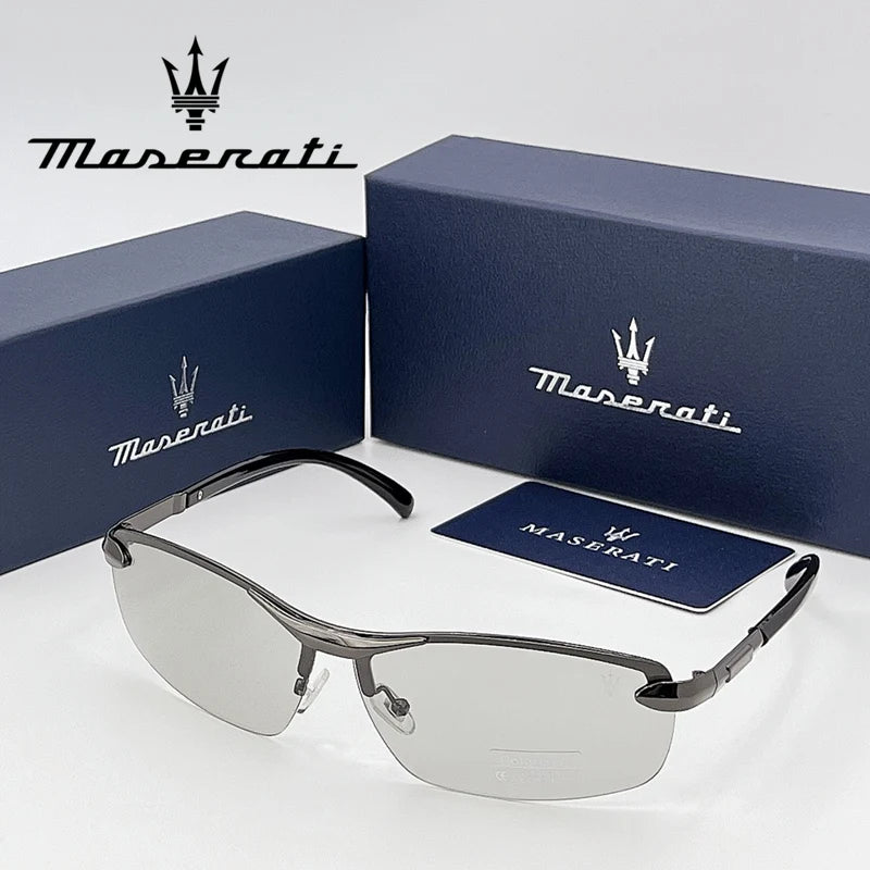 MASERATI Sunglasses New Fashion goggles Stylish Unframed Metal rimmed Shades for Men Women Cool Pose Trendy Design 10785