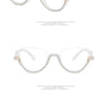 Vintage Half Frame Diamond Anti Blue Light Optical Glasses Frames Brand Designer Women Fashion Cat Eye Computer Eyeglasses