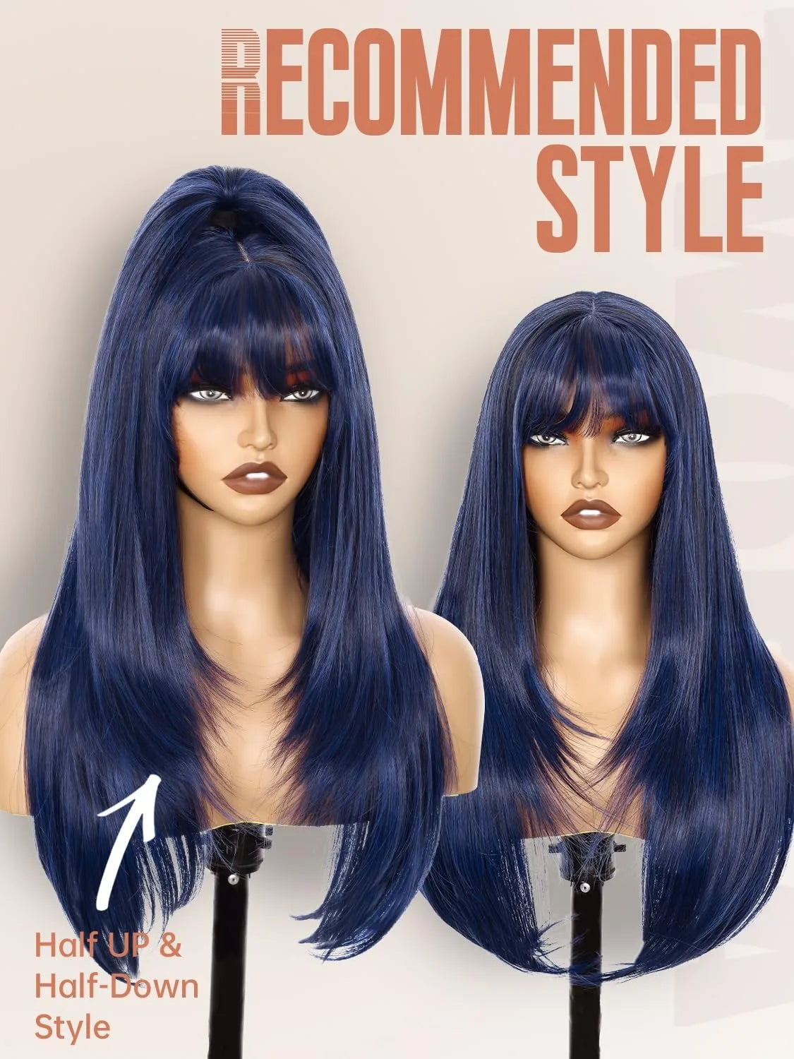 Light Brown Short Bob Layered Lace Front Wig With Bangs Straight Lace Frontal Wig 13x4 Glueless Synthetic Heat Resistant Cosplay