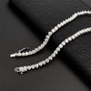 Houtros 3mm Full Moissanite Tennis Necklace 925 Sterling Silver 3 Prong Diamond Neck Chain Wedding Party Luxury Jewelry GRA