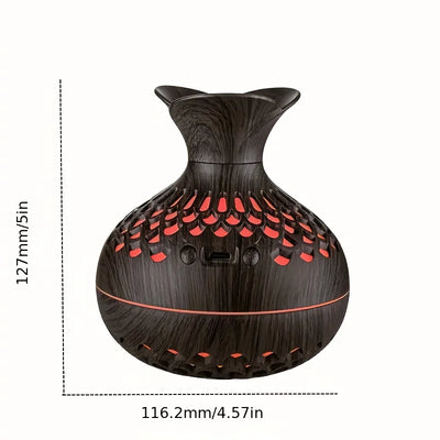 300 ml Holzvase farbenfrohes Licht Cool Mist Luftbefeuchter Aromatherapie ätherisches Öl Diffusor USB Mini Luftbefeuchter