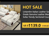 Premium italienische Echtleder-Ecksofas Sofagarnituren mit USB und Bluetooth Lautsprecher – MANBAS Wohnzimmermöbel