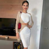 Slim fit party bandage suit elegant set long sleeved dress slim fit fashionable clothing set spring club outfit