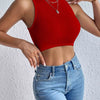 Women's Solid Ribbed Crop Tank Top Casual Sleeveless Basic Summer Top Comfortable Fit Fashionable Trendy