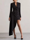 Yeezzi 2025 Neuer Urbaner Damen Blazer Schwarz Weiß mit Vokuhila-Schnitt und Revers, Büro Damen Mode Blazer mit geknöpften Taschen für Pendler