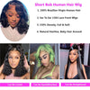 13x4 Lace Frontal Perücke Echthaar Kurze Bob Perücke Body Wave 4x4 HD Lace Front Verschluss Perücke Brasilianisches unbehandeltes Haar Natur Schwarz Farbe