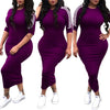 European and American women's fashion white stripe dress
