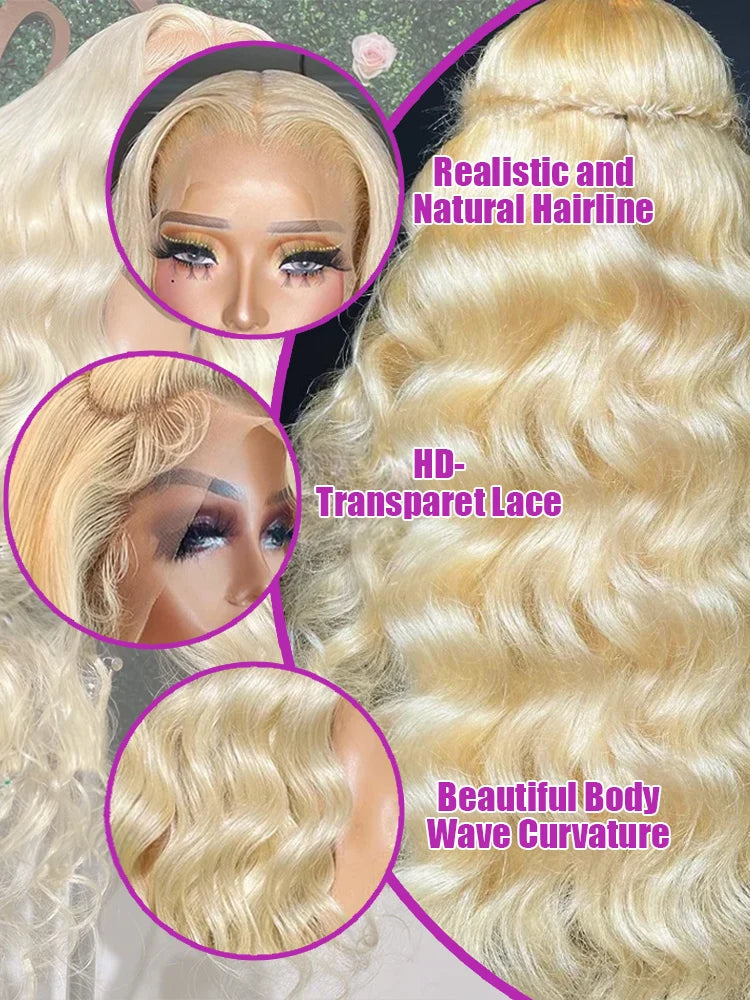 Rosabeauty HD Transparent 13x6 613 Body Wave Honey Blonde Lace Frontal Human Hair Wig Brazilian 13x4 Lace Front Wigs For Women