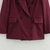 Elegant Blazers Women Office Wear Burgundy Long Blazer 2025 New Spring Casual Loose Suit Jackets Long Sleeve Business Outerwear