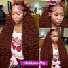 300 Density Chocolate Brown Deep Wave Lace Front Human Hair Wig 40Inch Color Hd Lace Frontal Wig For Women 13x6 Water Curly Wigs