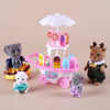 1:12 Puppenhaus Eiswagen Babybett Simulation Miniatur Szene Display Dessertauto Etagenbett Badezimmer Küche Spielzeug für Mädchen