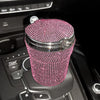 Crystal Diamond Car Ashtray Auto Portable Bling Cigarette Smokeless with LED Light Indicator Car Accessories for Women