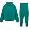 Men's Thick Cotton Training Sets Hoodie Casual Sports Pullover Hooded 2-piece Top with Pants Sweatshirts Gym Running Tracksuits