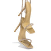 Eilyken CRYSTAL Diamond Thin High Heels Women Sandals Sexy Ankle Cross Strap Lace-Up Square Toe Party Dress Female Shoes