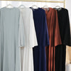 Clothes for Muslim Women Solid Robe Malay Turkey Dubai Zipper Cardigan Robe Fashion Simplicity Summer Dress Abayas for Women