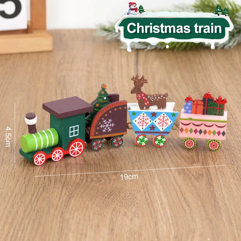 Weihnachten Holzeisenbahn Frohe Weihnachten Dekorationen für Zuhause 2024 Weihnachtsbaumschmuck Navidad Noel Kindergeschenk Frohes Neues Jahr 2025