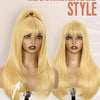 Light Brown Short Bob Layered Lace Front Wig With Bangs Straight Lace Frontal Wig 13x4 Glueless Synthetic Heat Resistant Cosplay