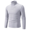 Autumn Men's Turtleneck Sweater Winter Knitted Striped Warm Outdoor Tops