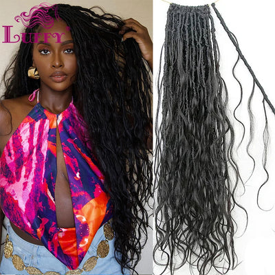 Body Wave Pre-Looped Crochet Boho Locs With Human Hair Curls Goddess Locs Body Wave Full Ends Hair Extensions For Black Women